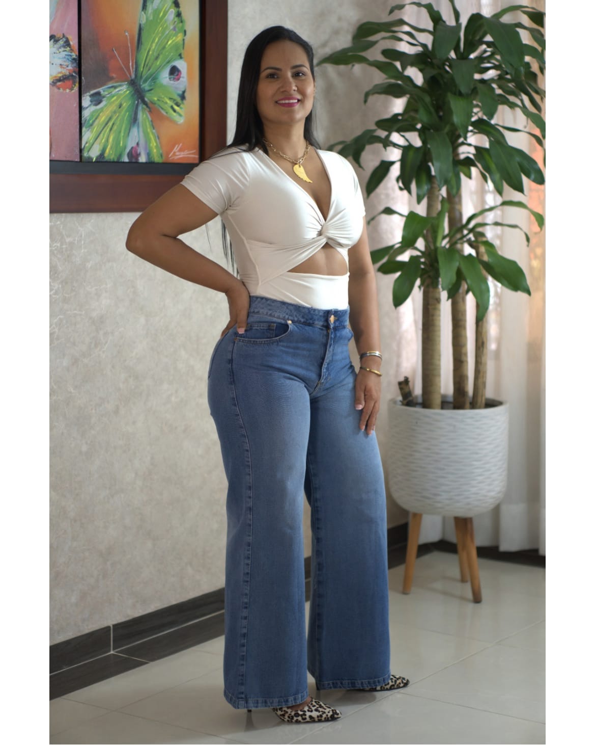 JEAN WIDE LEG P00013