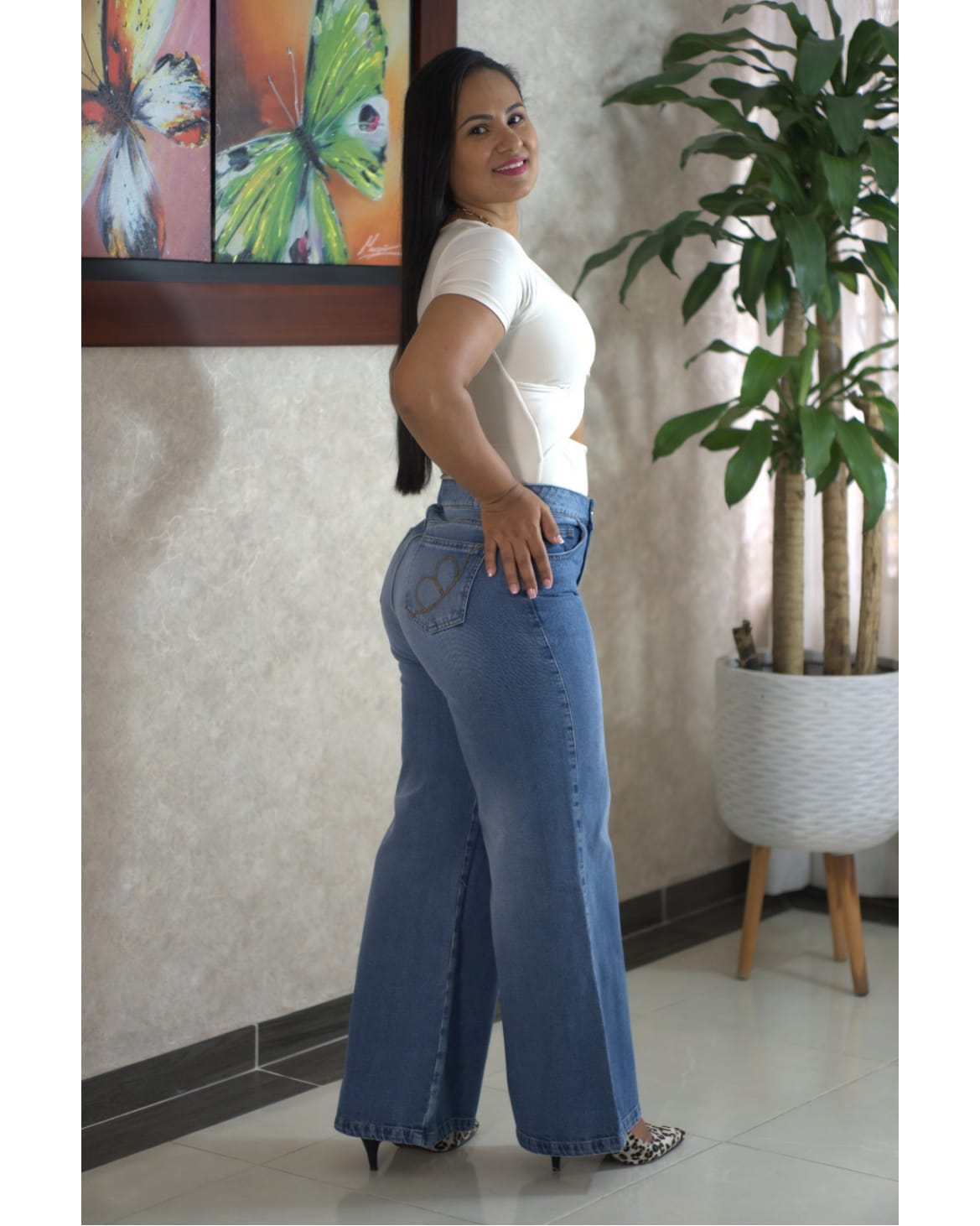 JEAN WIDE LEG P00013