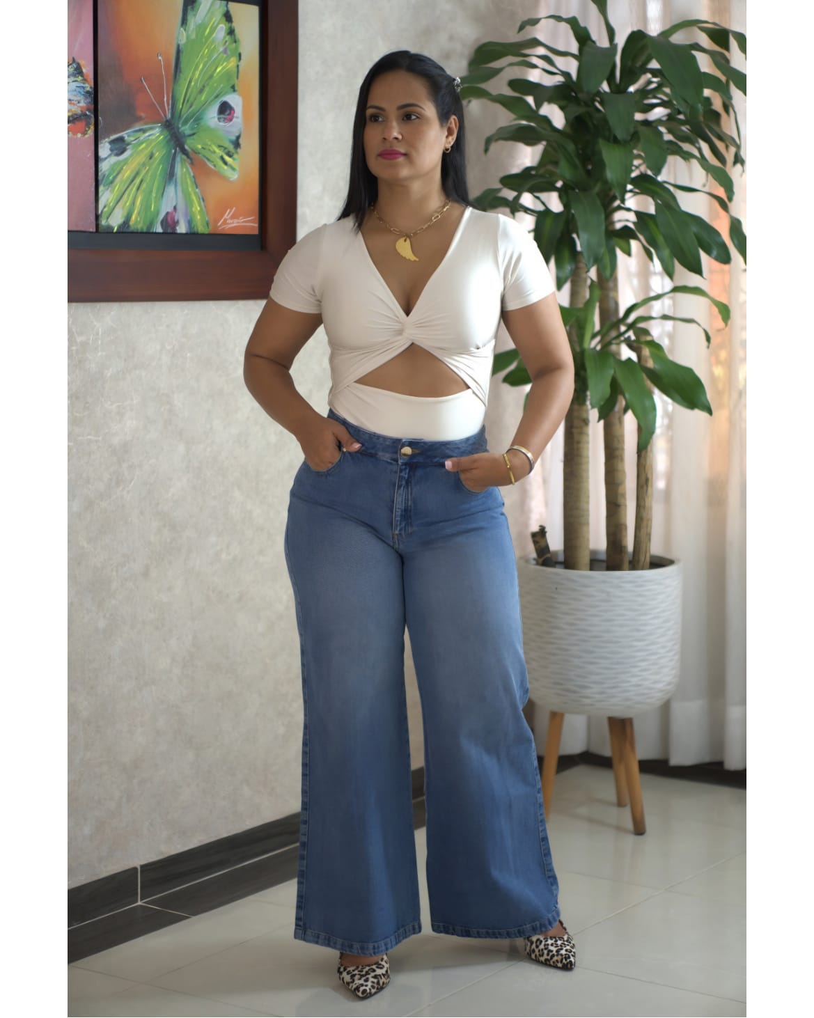 JEAN WIDE LEG P00013
